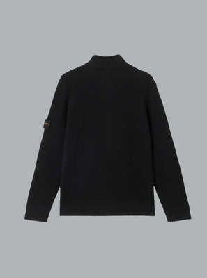 FULL RIB RWS WOOL CARDIGAN BLACK