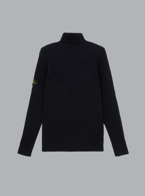 FULL RIB RWS WOOL T-NECK NAVY BLUE