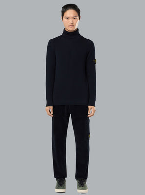 FULL RIB RWS WOOL T-NECK NAVY BLUE