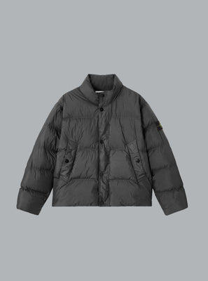GARMENT DYED CRINKLE REPS NY BOMBER LEAD GREY