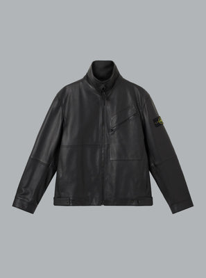 MATT GRAIN LEATHER JACKET BLACK