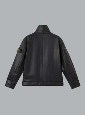 MATT GRAIN LEATHER JACKET BLACK