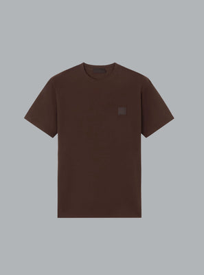 ORGANIC COTTON JERSEY CREPE SS T-SHIRT DARK BROWN