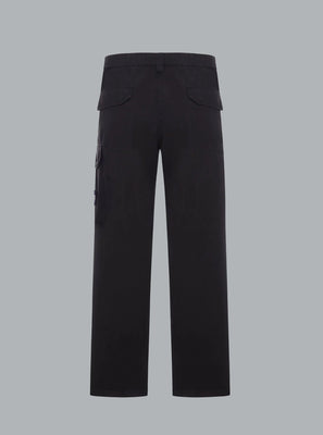 ORGANIC COTTON RIPSTOP TROUSERS BLACK