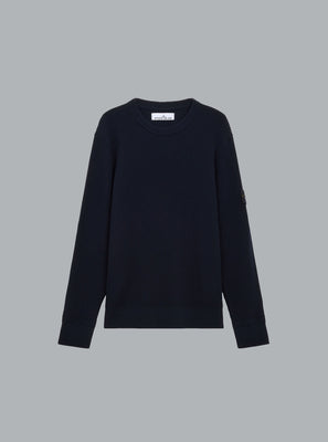 FULL RIB RWS WOOL CREW NECK NAVY BLUE