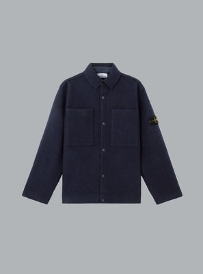 FELTED RWS WOOL CARDIGAN NAVY BLUE