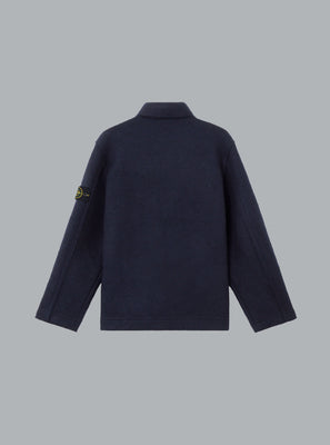 FELTED RWS WOOL CARDIGAN NAVY BLUE