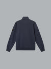 ORGANIC COTTON FLEECE ZIP UP CARDIGAN NAVY BLUE