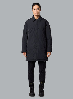 MICRO TWILL LONG COAT BLACK