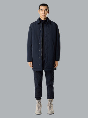 MICRO TWILL LONG COAT NAVY BLUE