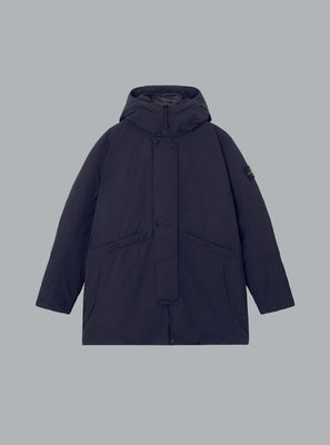 MICRO TWILL LONG PARKA NAVY BLUE