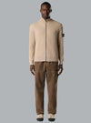 RIBBED SOFT ORGANIC COTTON CARDIGAN DESERT SAND