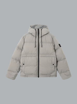 MATT RIPSTOP CORDURA® ADVANCED FABRICS SHORT PARKA CEMENT