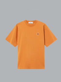 T-shirt van gekamd biologisch katoenjersey in de kleur mandarijn.