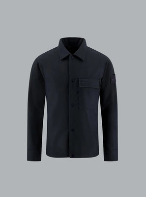 WOOL NYLON FLANNEL_STONE ISLAND GHOST SHIRTS NAVY BLUE