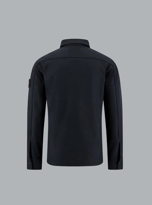 WOOL NYLON FLANNEL_STONE ISLAND GHOST SHIRTS NAVY BLUE