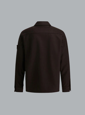 WOOL NYLON FLANNEL_STONE ISLAND GHOST SHIRTS DARK BROWN