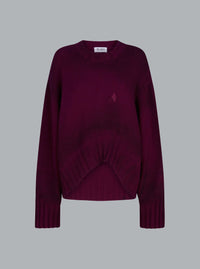 SPRAYED WOOL CASHMERE CREWNECK BURGUNDY