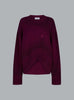 SPRAYED WOOL CASHMERE CREWNECK BURGUNDY