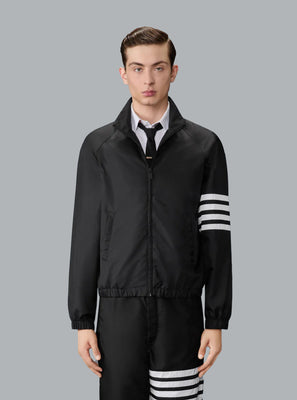 SHINY RIPSTOP RAGLAN 4-BAR TRACK JACKET BLACK