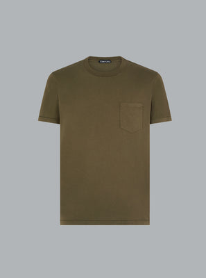 cotton silk ss crew neck military green