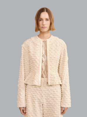 Rosalind Zip Peplum Jacket IVORY