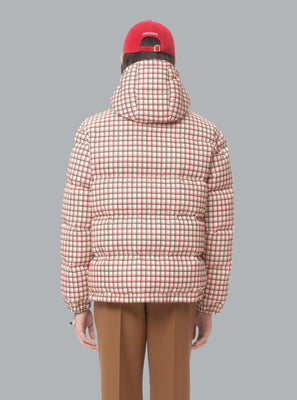 VLOGO SIGNATURE TECHNO PRINTED CHECK DOWN JACKET