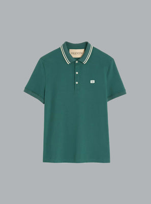 VLOGO SIGNATURE COTTON PIQUE POLO SHIRT