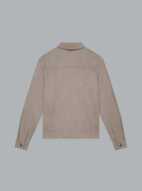 FLANNEL STRETCH OVERSHIRT LIGHT BEIGE