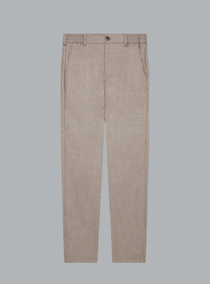 FLANNEL STRETCH TAPERED TROUSERS LIGHT BEIGE