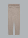 FLANNEL STRETCH TAPERED TROUSERS LIGHT BEIGE