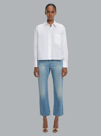 CROPPED LONG SLEEVE SHIRT WHITE