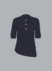 TWIST DETAIL POLO TOP NAVY