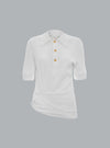 TWIST DETAIL POLO TOP WHITE