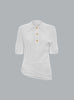 TWIST DETAIL POLO TOP WHITE