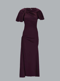 DRAPED CAP SLEEVE MAXI DRESS