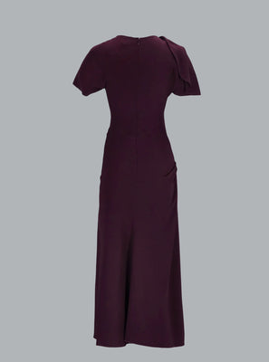 DRAPED CAP SLEEVE MAXI DRESS