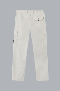 ORGANIC COTTON STRETCH BROKEN TWILL TROUSERS PEARL GREY