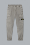 STRETCH ORGANIC BROKEN TWILL COTTON 'OLD' EFFECT CARGO PANTS