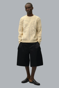 Allover Circle Logo Knit Cream