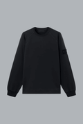 STRETCH COTTON FLEECE SWEATSHIRT NAVY BLUE