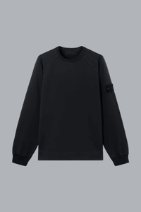STRETCH COTTON FLEECE SWEATSHIRT NAVY BLUE