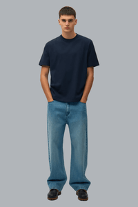 T-shirt met collage op de rug, marineblauw