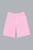 LASER MONOGRAM DENIM SHORTS PINK