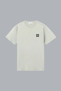 T-shirt van 60/2 katoenjersey in de kleur saliegroen.