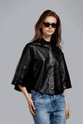 Mila Leather Blouse