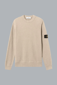 RIBBED SOFT ORGANIC COTTON CREW NECK DESERT SAND