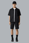 STRETCH ORGANIC COTTON TWILL SHORTS BLACK