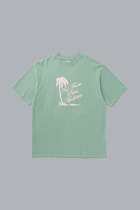 T-shirt Slogan Palmiers WATER GREEN