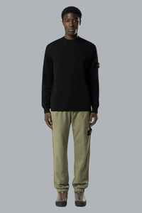 RIBBED SOFT ORGANIC COTTON CREW NECK BLACK